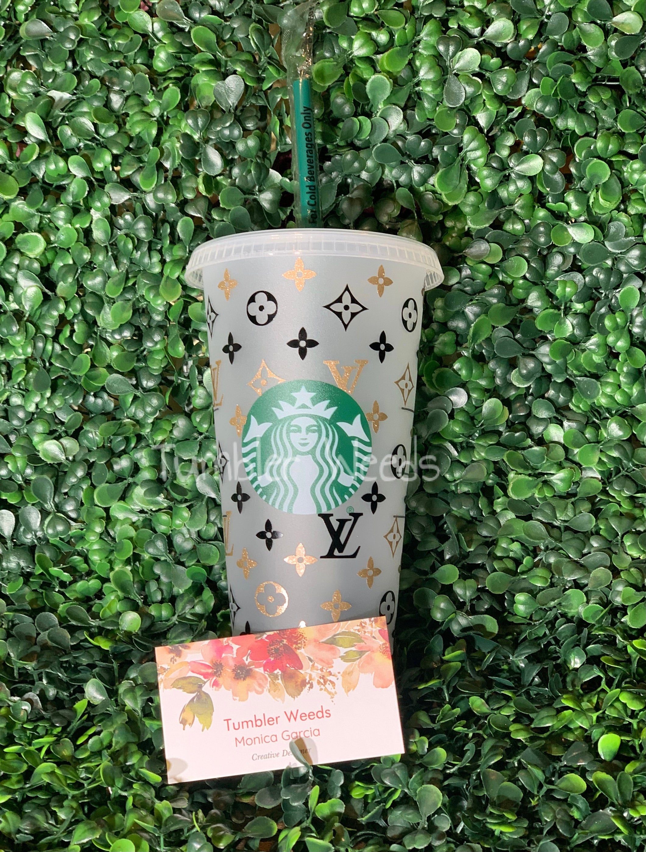 Rose Gold LV Inspired Starbucks Cup